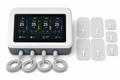 Osseus professional 4-channel clinical TENS device with four coiled wires and electrode pads on white